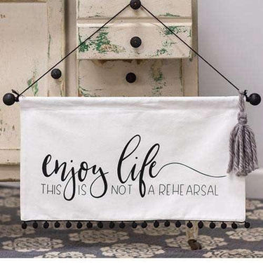 Enjoy Life Fabric Wall Hanging - The Fox Decor